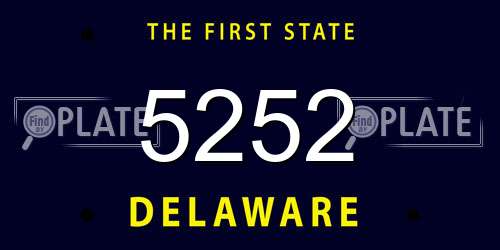 5252 Delaware License Plate