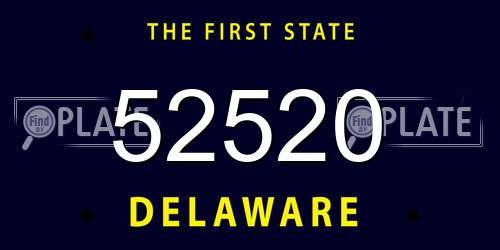 52520 Delaware License Plate