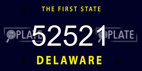 52521 Delaware License Plate