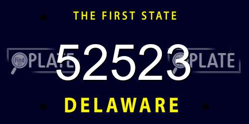 52523 Delaware License Plate