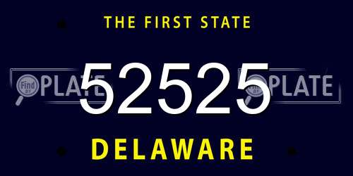 52525 Delaware License Plate