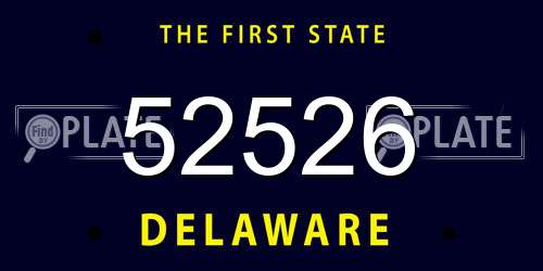 52526 Delaware License Plate