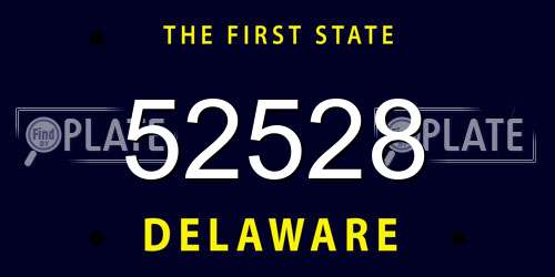 52528 Delaware License Plate