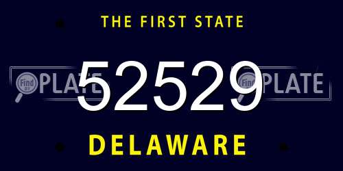 52529 Delaware License Plate