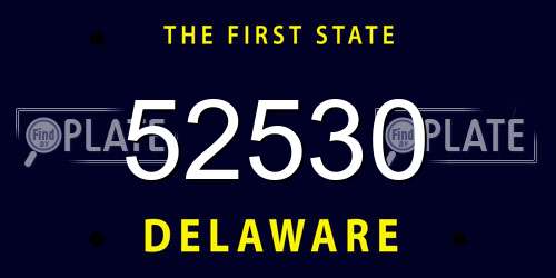 52530 Delaware License Plate
