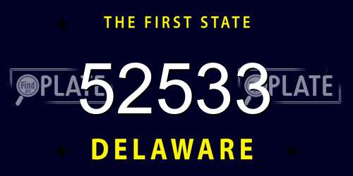 52533 Delaware License Plate