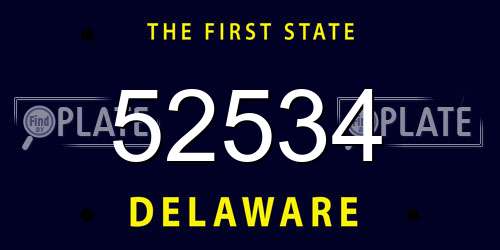 52534 Delaware License Plate