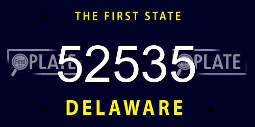52535 Delaware License Plate
