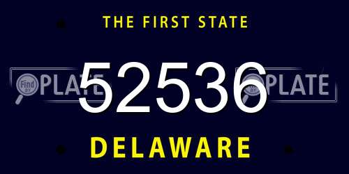 52536 Delaware License Plate