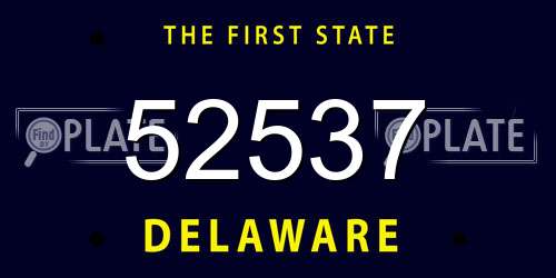 52537 Delaware License Plate