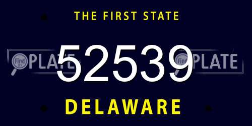 52539 Delaware License Plate