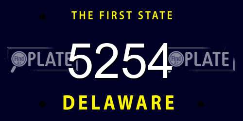 5254 Delaware License Plate