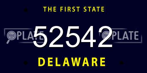 52542 Delaware License Plate