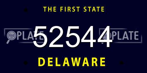 52544 Delaware License Plate