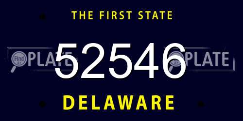 52546 Delaware License Plate