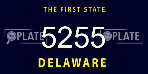5255 Delaware License Plate