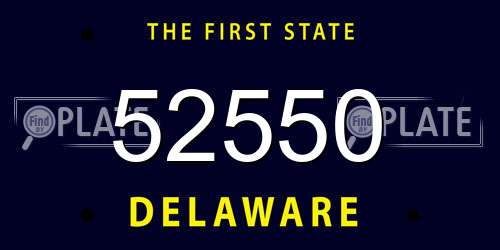 52550 Delaware License Plate