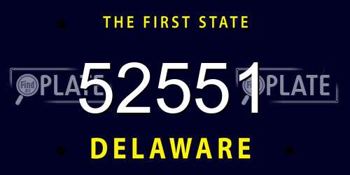 52551 Delaware License Plate