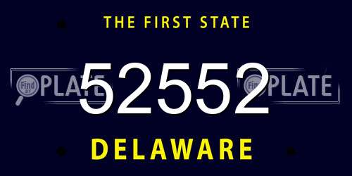52552 Delaware License Plate
