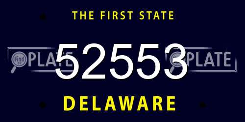 52553 Delaware License Plate