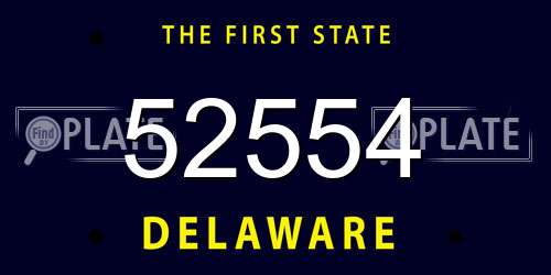 52554 Delaware License Plate