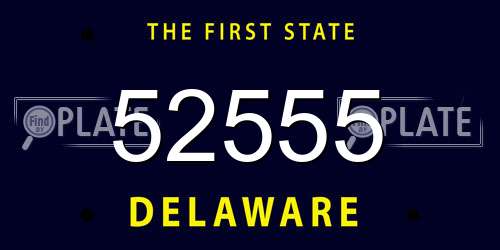 52555 Delaware License Plate