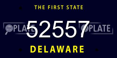 52557 Delaware License Plate