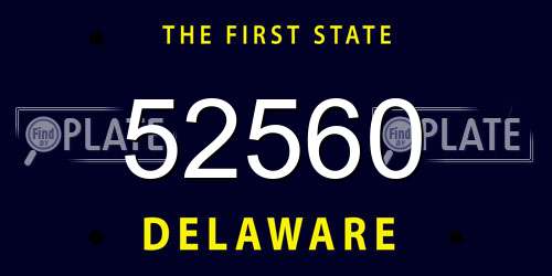52560 Delaware License Plate