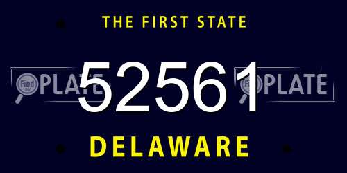 52561 Delaware License Plate