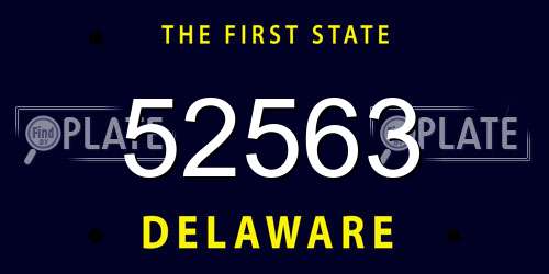 52563 Delaware License Plate