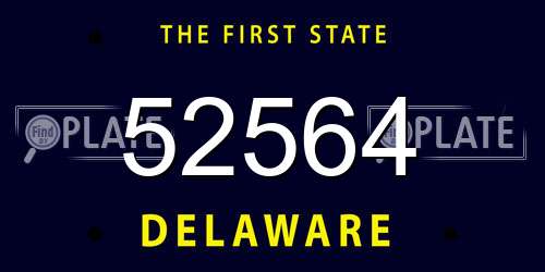 52564 Delaware License Plate