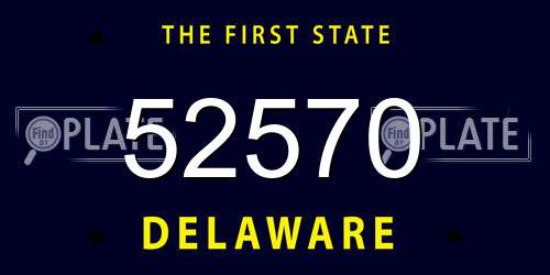 52570 Delaware License Plate