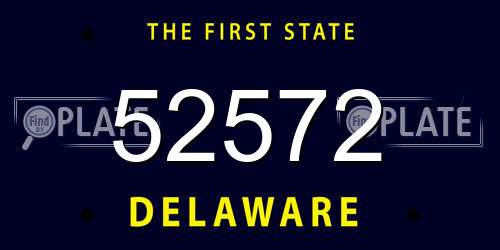 52572 Delaware License Plate