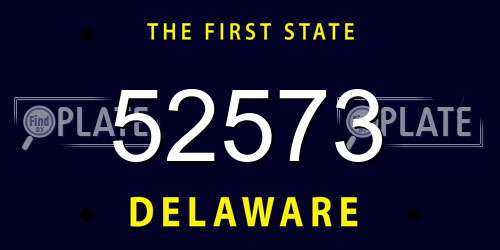 52573 Delaware License Plate