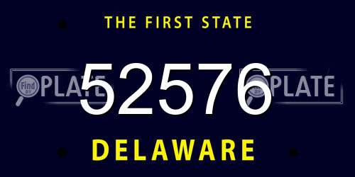 52576 Delaware License Plate