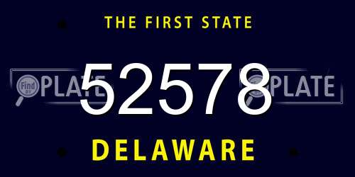 52578 Delaware License Plate