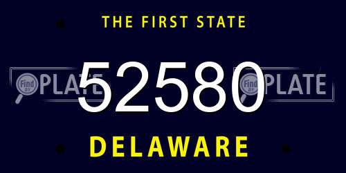 52580 Delaware License Plate