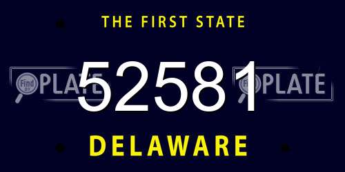 52581 Delaware License Plate