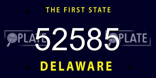 52585 Delaware License Plate