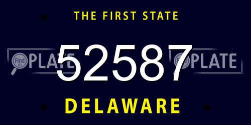 52587 Delaware License Plate