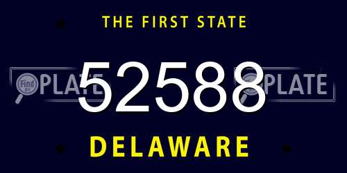 52588 Delaware License Plate
