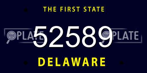 52589 Delaware License Plate