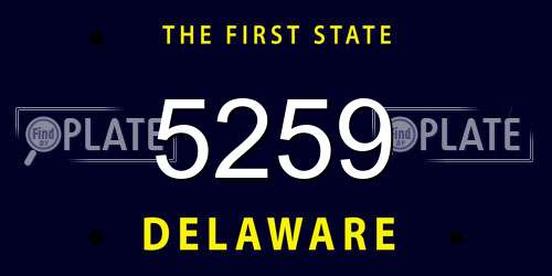 5259 Delaware License Plate