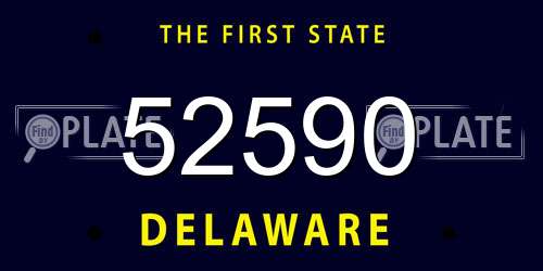 52590 Delaware License Plate