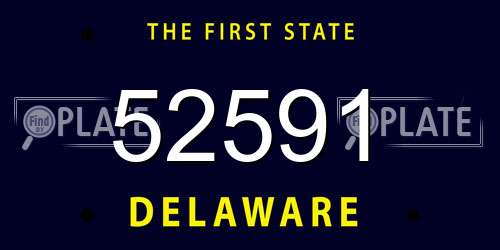 52591 Delaware License Plate