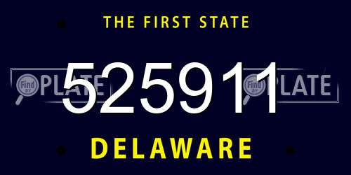 525911 Delaware License Plate