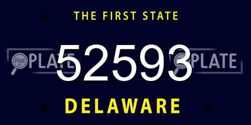 52593 Delaware License Plate