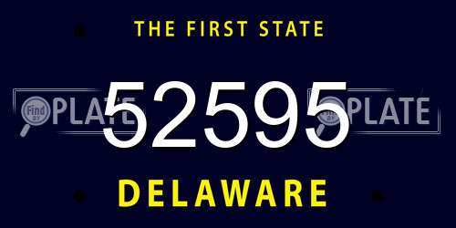 52595 Delaware License Plate