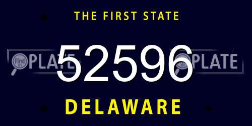 52596 Delaware License Plate