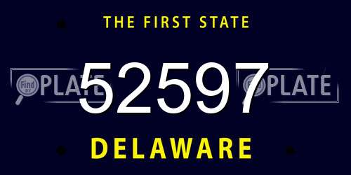 52597 Delaware License Plate